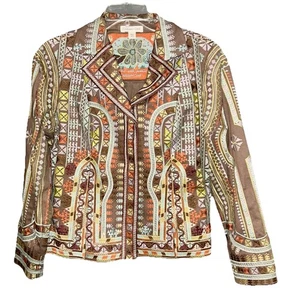 Coldwater Creek bestickte Jacke Blazer Azteken Southwestern Bohemian Gr. P12 - Bild 1 von 14