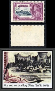 Protectorado Somalilandia SG89l 1935 Jubileo de Plata 1/- con Cometa y Lo Vertical - Imagen 1 de 1