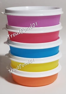 TUPPERWARE Little Wonders Set 5 Small Bowls Snack Cup Rainbow of Colors New - Picture 1 of 4