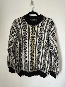 Vintage Eisbar Pure Wool Austria Nordic Fair Isle Sweater Jumper Size Large - Picture 1 of 11