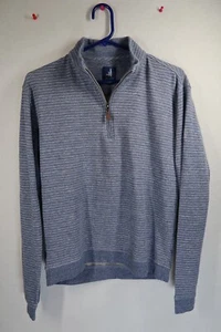 Johnnie-O Pullover Mens Blue Quarter-Zip Top Shelf Sweater Shirt Sz Medium READ - Picture 1 of 9