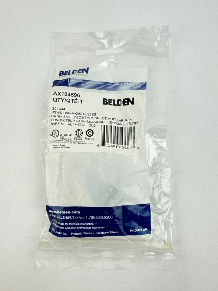 x(7) Belden AX104596 Cat 6 Shielded KeyConnect Modular Jack Category 6 RJ45
