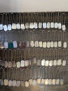 Collection Of 64 Vintage Gi Joe Dog Tags Mostly 1990s Bundle Lot With Bead Chain - Picture 1 of 5