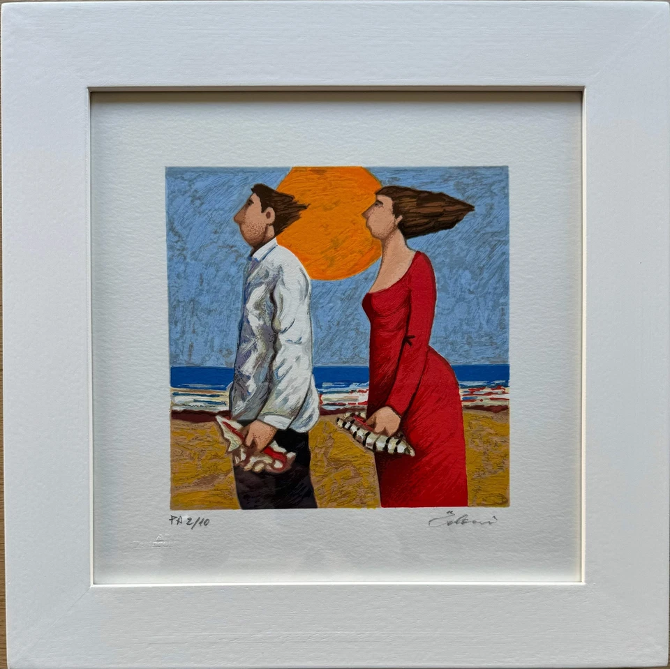 Opera incorniciata: Cercatori di conchiglie Giampaolo Talani SERIGRAFIA Numerata - Immagine 1 di 1