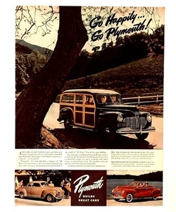 1941 Plymouth Woody Station Wagon Advertisement Convertible Coupe.Vtg Print AD - Picture 1 of 1
