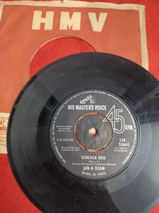 JAN AND DEAN DRAG CITY/SCHLOCK ROD RARE SINGLE 7" hmv INDIA INDIAN VG+ - Picture 1 of 2