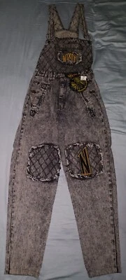 DE COLECCIÓN NUEVO CON ETIQUETAS AÑOS 80 NIXIT DENIM LAVADO ÁCIDO MONO MUJER 28 M BABERO JEANS PARCHES AÑOS 90 Foto 1 de 4