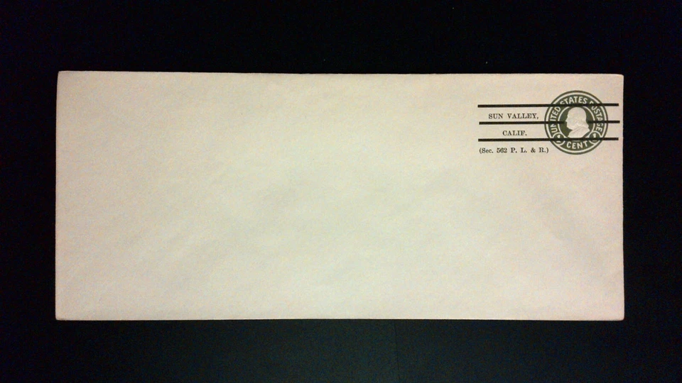 US Precancel Envelope: CA Sun Valley - 1a2 E 30 43; Unused - Image 1 of 1