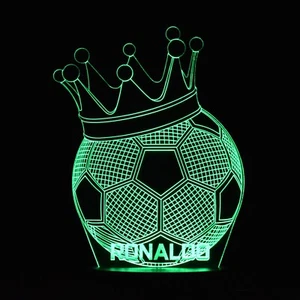 Football Night Light | Personalised Footballer Light | Footballer Gift | Crown - Picture 1 of 12