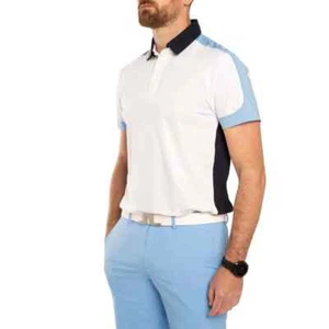 Polo da golf J. Lindeberg Jessy da uomo bianca blu piccola media grande XL 2XL NUOVA - Foto 1 di 12
