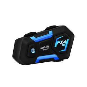 FX4 PRO Bluetooth Interphone Motorcycle Helmet Intercom Headset 4Riders FM Radio - Picture 1 of 12
