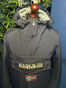 Napapijri Rainforest Navy Blue Smock Jacket Anorak Mens M Terraces Oasis Casuals - Picture 1 of 6