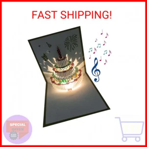 3D Pop Up Birthday Card with LED Light and Music - Happy Birthday Greeting Card - Picture 1 of 2
