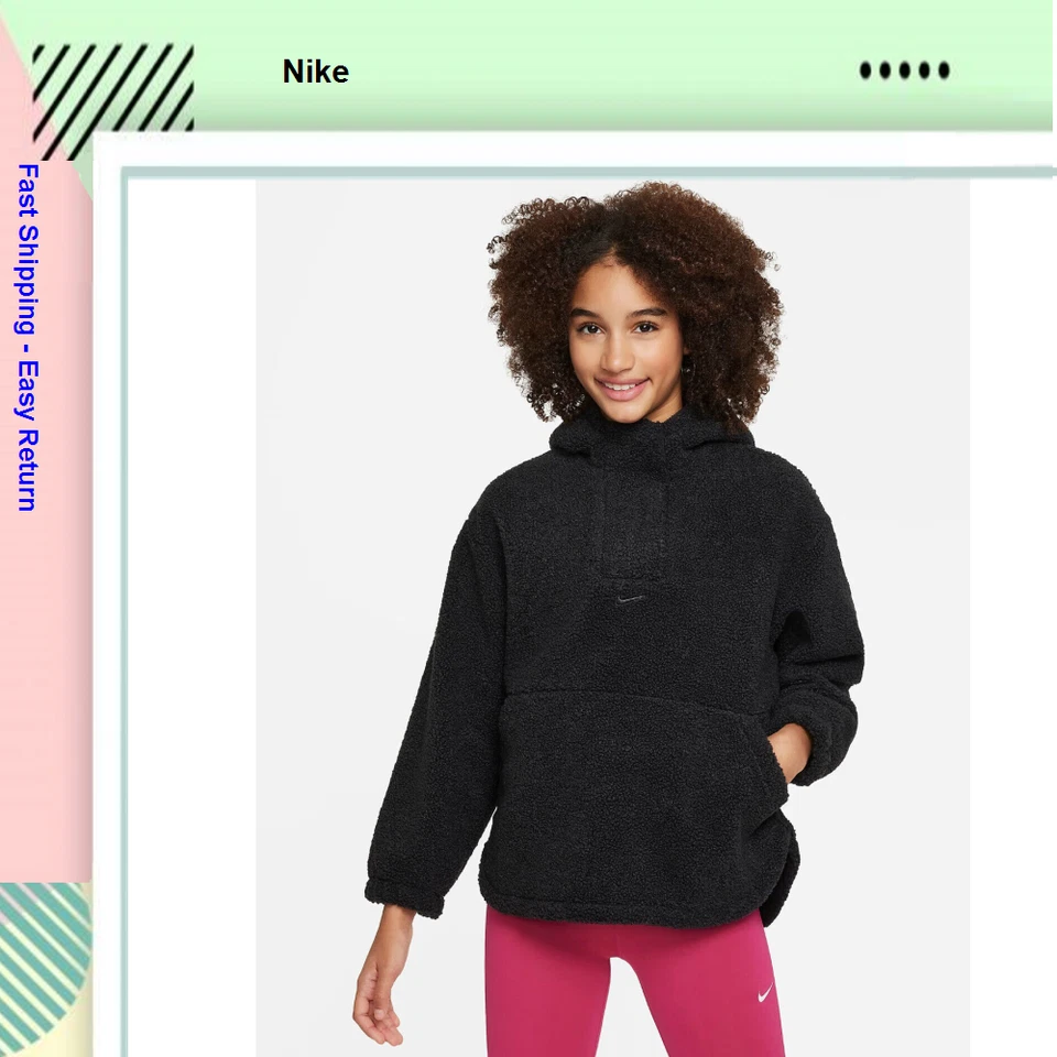 Nike High-Pile Fleece Big Kids' (Girls') Therma-FIT Training Jacket - Size S