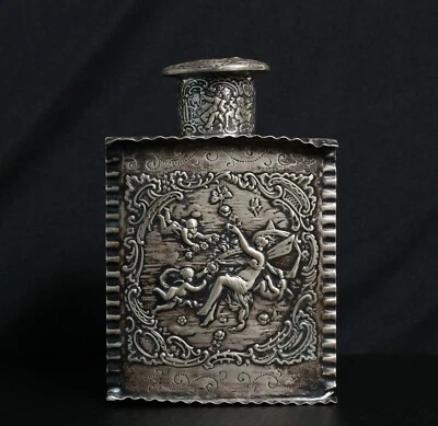 Antiguo carrito de té holandés plateado 1800-5,5" x 3,75" x 2,25" 261,8 gramos Foto 1 de 4