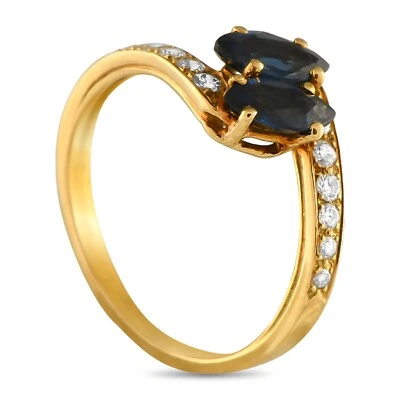 Cartier 18K Yellow Gold Diamond and Sapphire Ring - Image 1 of 4