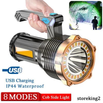 Super Bright 22000000LM LED Flashlight High Powered Torch USB Rechargeable Lamp