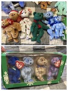 BUNDLE: 6 Christmas Beanie Babies/Teenies and Jingle Beanies Collection - Picture 1 of 22