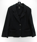 BCBG Max Azria Jacket Women Large Black Terry Blazer Coat Career Button Down