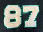 Vintage Athlete Letterman Numers "87"  - 3 3/4" X 5" Beige With Green Trim