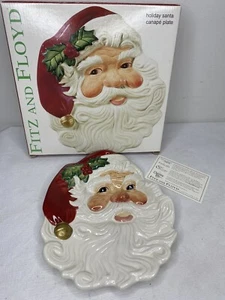 Fitz And Floyd Holiday Santa Teller Keramik Tablett Christmas Holiday Neu - Bild 1 von 3
