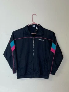 Adidas Black & Neon Light Weight Zip Front Jacket Size Small - Picture 1 of 5