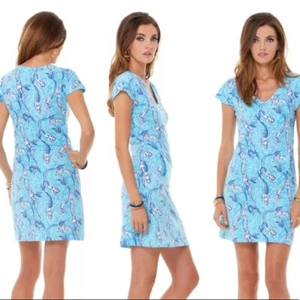 Lilly Pulitzer NWT Hayley Dress Nice Tail Mermaid Lagoon sz M - Picture 1 of 6