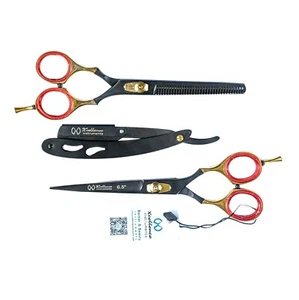 Xcellence Barber Salon Hair Cutting Scissors Shears, Thinning Shears Set of 4 - Picture 1 of 12