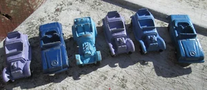 Mixed lot of 6 Vintage Tootsie Toys Cars 4- Roadsters 2- Mercedes Convertibles - Picture 1 of 5