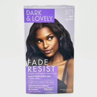 Dark & Lovely Fade Resist 371 Jet Black, Single Application Hair Color, Torn Box - Image 1 of 4