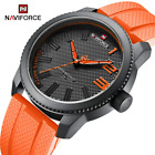 NAVIFORCE Luxury Men's Quartz Watch: Silicone Strap, Waterproof