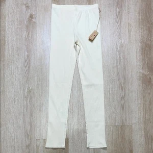 NWT Pink Chicken New York NY 12Y Girls Organic Ribbed Leggings in Antique White - Picture 1 of 6