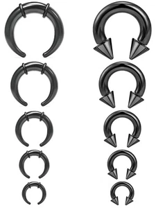 Septum Stretching Kit Black 14g 12g 14 8g 6g 4g 14 12 Gauge Big Nose Piercing... - Picture 1 of 6