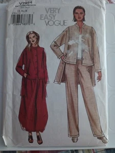 Vtg Vogue Sewing Pattern #7914-Pants/Skirt/Jacket-14/16/18-Lagenlook/Artsy-FF - Picture 1 of 5