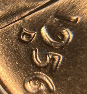 D/D Wheat Penny Errors 1956 RPM D Over D Die Clash sin circular #1 Foto 1 de 4