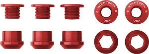 Wolf Tooth 1x Chainring Bolt Set - 6mm, Dual Hex Fittings, Set/5, Red - Picture 1 of 1