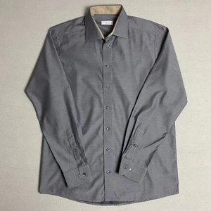 Eton Men’s Contemporary Fit Shirt L 16.5 42 Grey Long Sleeve Smart Cotton - Picture 1 of 14