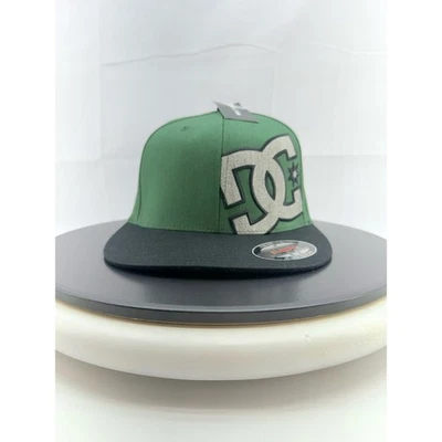 DC SHOES Sports Skate Apparel Green Black Gray Hammering Flex-Fit S/M Hat NEW - Image 1 of 4