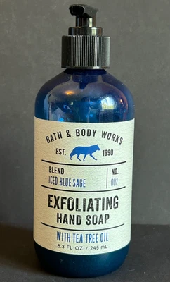 Bath & Body Works Exfoliating Hand Soap Tea Tree Oil Iced Blue Sage 8.3 oz NEW - Image 1 of 4