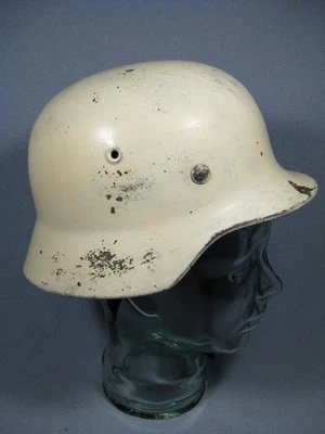 Original Named Heer German WW2 M-40 ET 62  Winter Camo Helmet Liner & Chinstrap - Image 1 of 4