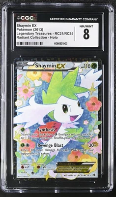CGC 8 Shaymin EX Legendary Treasures RC21/RC25 Radiant Collection Pokemon Card - Image 1 of 2