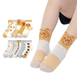 5 Pack Kids Socks Winter Lace Girls Boys Sock Cartoon Flower Print Cotton Socks - Picture 1 of 19
