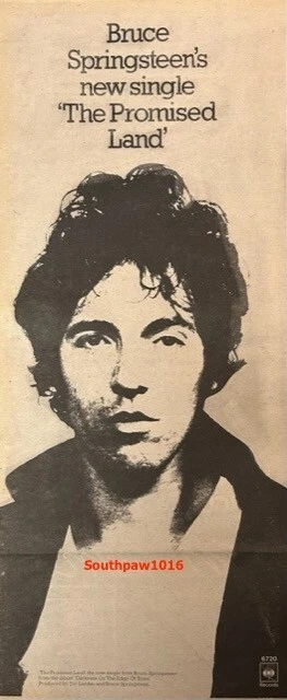 1978 Bruce Springsteen "Promised Land" Song Release Original Promo Print Ad - Image 1 of 1