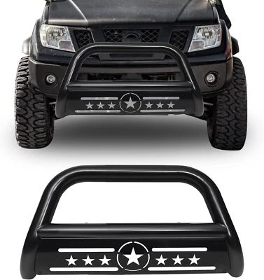 3" Black For Nissan Frontier 2005-21 Front Bumper Grille Bull Brush Grille Guard - Image 1 of 4