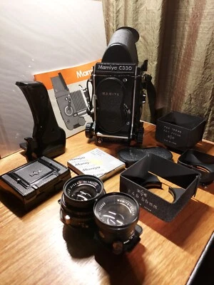 Mamiya C330 S Pro & Sekor S 80mm f2.8 Blue dot / Sekor 55mm TLR 6x6 & extras - Image 1 of 4