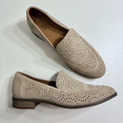 Mocassini Clarks Collection Trish Calla scamosciati traforati sabbia donna taglia 8 5