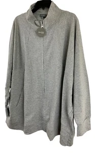 Zim & Zoe Woman’s Zip Up Jersey Jacket Sz-26/28 Gray Long Sleeve Stretch NEW - Picture 1 of 10