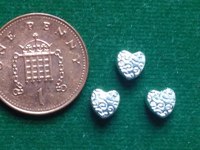 20 Perline Cuore - Piccole - Argento Brillante - Distanziatore Amore Matrimonio San Valentino