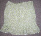 ANN TAYLOR LOFT Lime Green White Linen Rayon Below Knee Full Skirt Size 10 NWOT