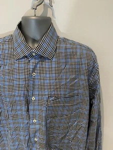 Peter Millar Extra Large Herren Freizeit Hemd mit Knopfleiste Baumwolle 100300 blau kariert - Bild 1 von 9